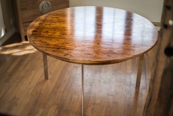 Merrow Associates Round Rosewood & Chromium-Plated Steel Circular Dining Table 1
