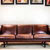 Danish Brown Leather Couch 9
