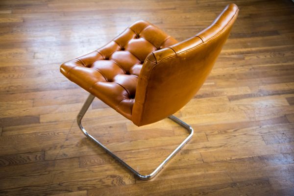 Italian Tan Leather Dining Chairs top