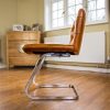 Italian Tan Leather Dining Chairs side 2