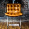 Italian Tan Leather Dining Chairs front 1