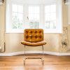 Italian Tan Leather Dining Chairs front