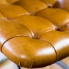 Italian Tan Leather Dining Chairs seat