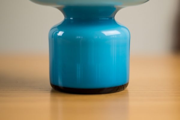 Holmegaard Cased Blue Bulge Glass Vase Carnaby Range Per Lutken 4